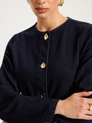 Metal Button Denim Jacket