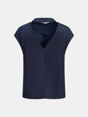 Cap Sleeve Backless Satin Top