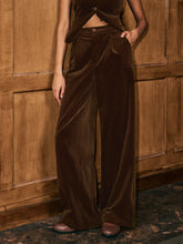 Mid-Waist Corduroy Wide-Leg Pants