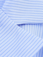 Lapel Collar Striped Belted Cropped Shirt