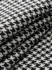 Houndstooth Pleated Buttoned Wide Leg Pants