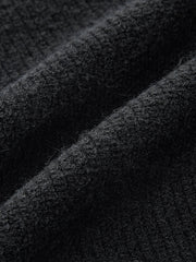 Mock Neck Tie Neck Contrast Stitch Sweater