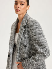 Wool-Blend Tweed Double-Breasted Blazer
