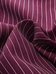 Striped V-Neck Blouse with Metal Button