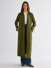 Button Through Cotton A Line Trench Coat