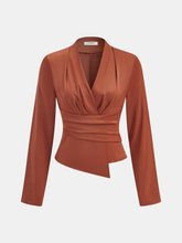 V-Neck Asymmetric Blouse