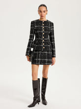 Tweed Plaid A-Line Mini Skirt