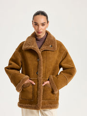 Reversible Shearling Collared Jacket