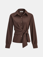 Tie-Waist Long Sleeve Shirt
