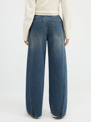 Side Panel Detail Mid-Waist Jeans