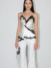 Lace V-Neck Satin Twist Cami Top