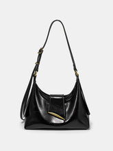 Golden Accent PU Leather Shoulder Bag