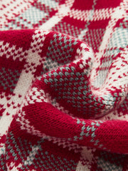 Cap Sleeve Plaid Knit Vest