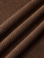 Mid-Waist Corduroy Wide-Leg Drawstring Pants