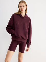 Letter Embroidered Loose Hoodie