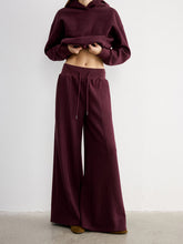 Drawstring Wide-Leg Knit Pants