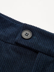 Corduroy Pleated Mid-Waist Wide-Leg Pants