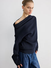 Off-Shoulder Cotton-Blend Sweatshirt