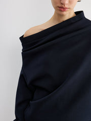 Off-Shoulder Cotton-Blend Sweatshirt