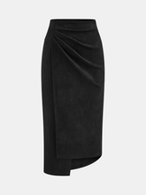 Asymmetric Ruched Midi Skirt