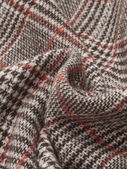 Mid-Waist Plaid Metal Button Pants