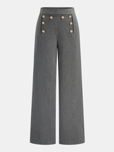 Metal Detail Wide-Leg Pants