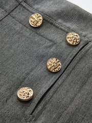 Metal Detail Wide-Leg Pants