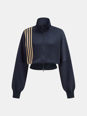 Quadruple Stripe Cropped Sweatshirt