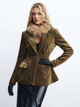 Velvet Single Button Blazer