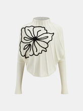 Floral Applique Knit Sweater