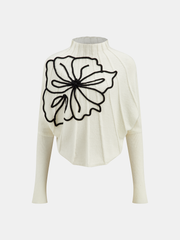 Floral Applique Knit Sweater
