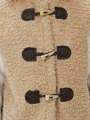 Faux Leather Buckle Fleece Sleeveless Vest