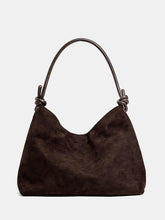Suede Effect Knot Hobo Bag