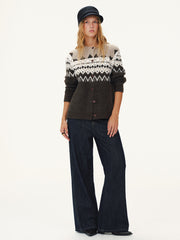 Wool-Blend Fair Isle Cardigan