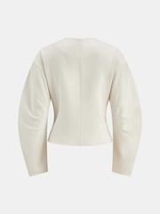 Metal Button Curved Sleeve Coat