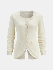 Tie-Back Button Knitted Cardigan