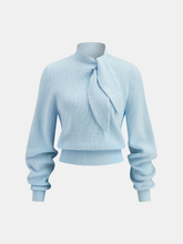 Tie-Neck Cropped Sweater