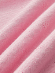 Tie Neck Eyelet Knit Sweater