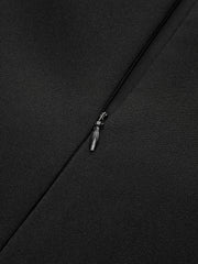 Pleated Hem Panel Asymmetric Metal Detail Mini Dress