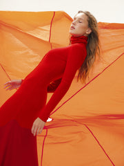 Wool-Blend Turtleneck Maxi Dress