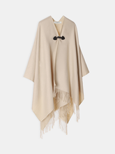 Faux Leather Buckle Fringe Cape
