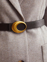 Crescent Buckle Leather Belt