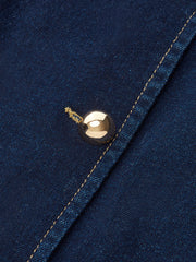 Double-Breasted Denim Sleeveless Mini Dress