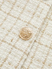 Belted Tweed Jacket and Pleated Mini Skirt Set