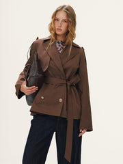 Belted Metal Button Trench Coat