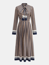 Polka Dot Tie-Neck Maxi Dress