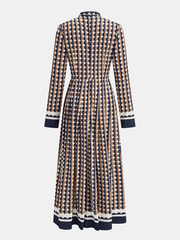 Polka Dot Tie-Neck Maxi Dress