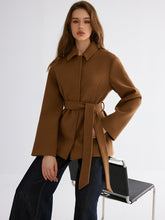 Smooth Wool Blend Balted Jacket