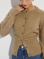 Cinched Waist Knit Cardigan