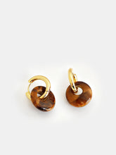 Tortoise Shell Disc Drop Earrings